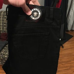 Versace Couture Black Denim Straight Leg Jeans